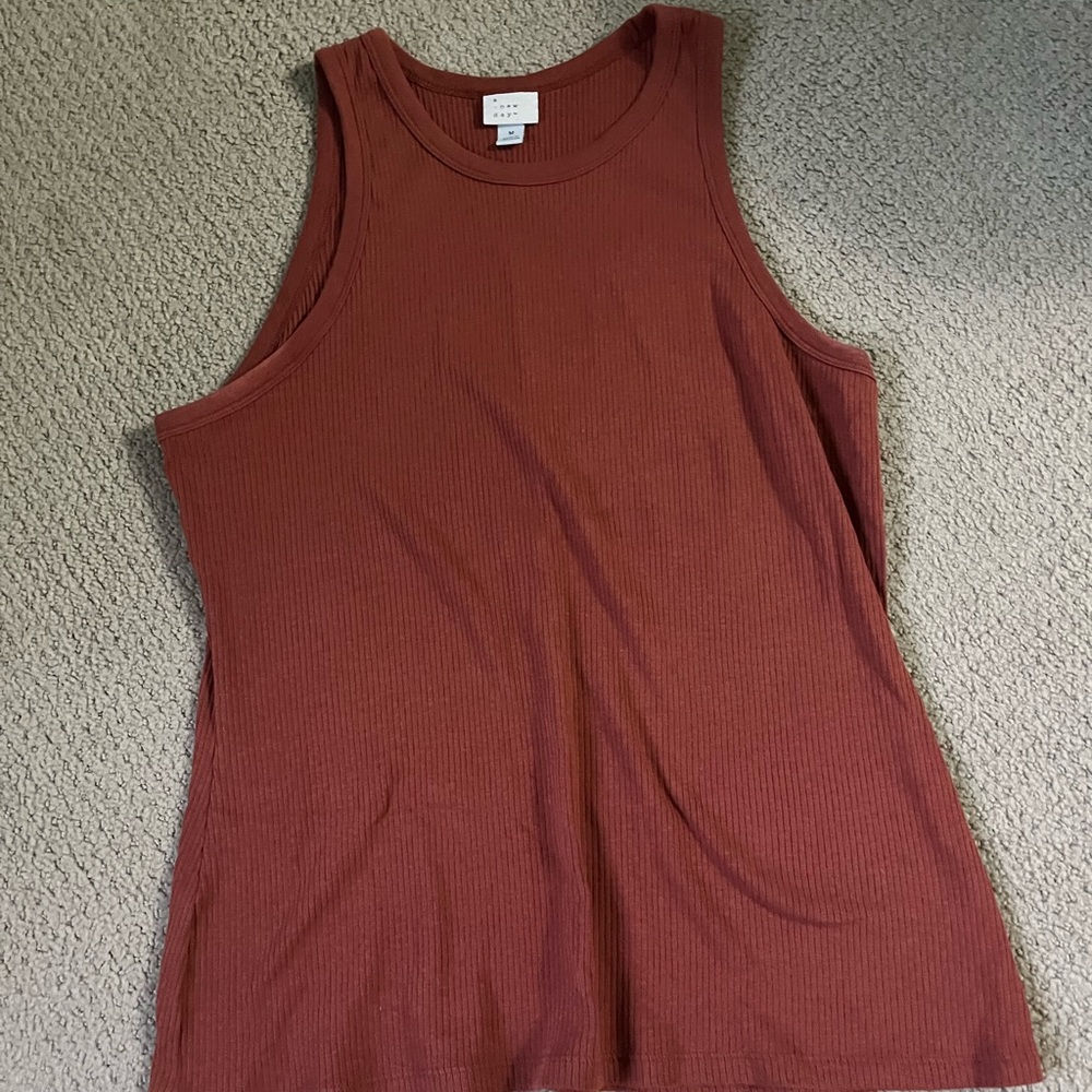 A New Day : women’s maroon ribbed tank top size m